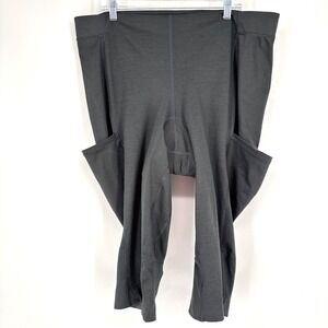 REI Co Op Cropped‎ Padded Cycling Pants Sz 3XL Black Stretch Plus Size High Rise